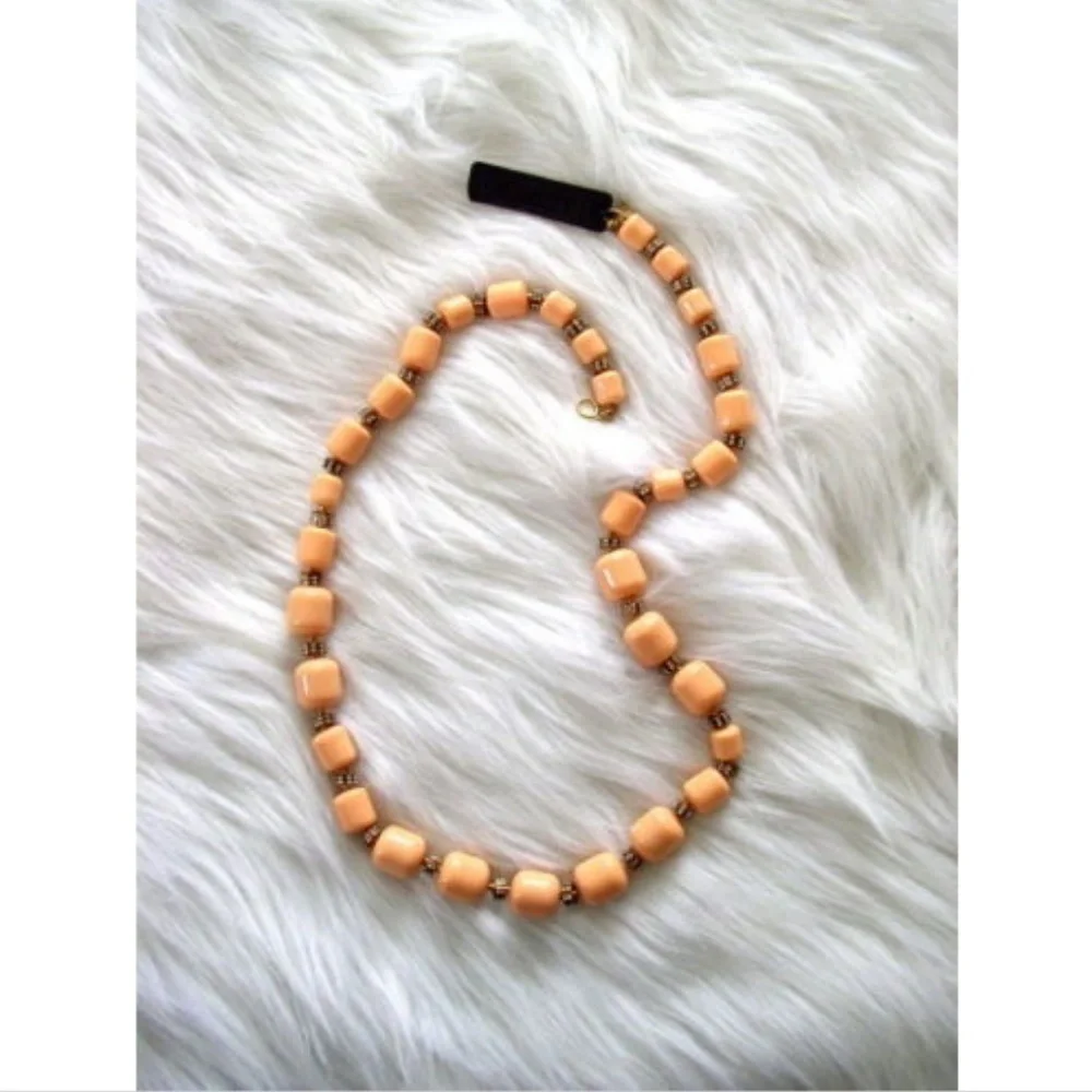 J. Crew Blush Pink Crystal Beaded Necklace